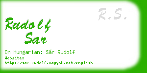 rudolf sar business card